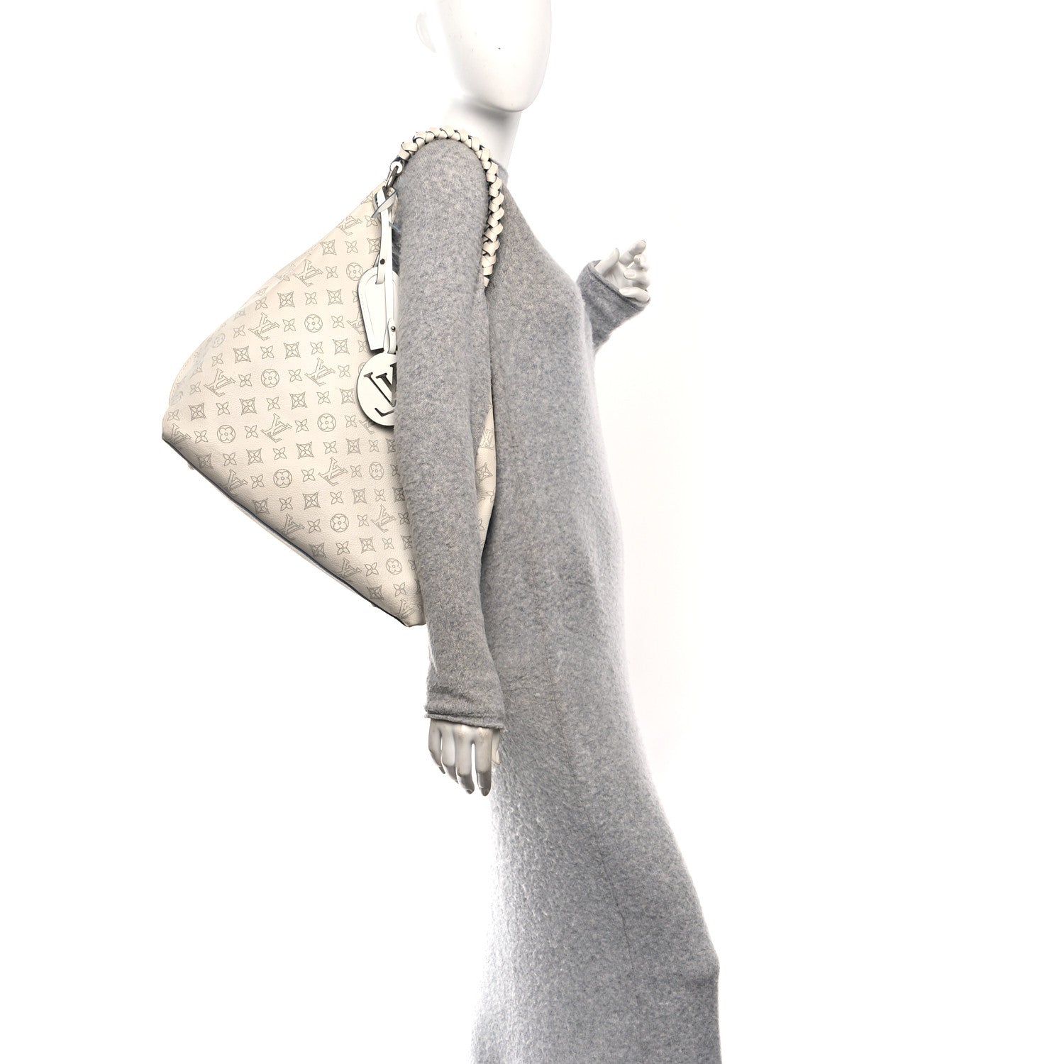 Louis Vuitton Mahina Carmel Hobo Snow 2 of 10