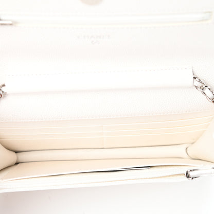 Chanel Caviar Quilted Wallet On Chain WOC White 5 of 11