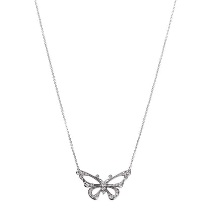 Tiffany Platinum Diamond .61ctw Enchant Butterfly Pendant Necklace 1 of 7