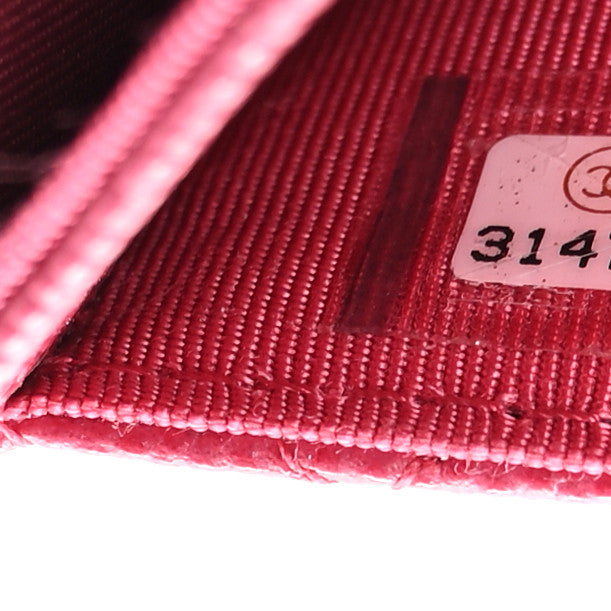 Chanel Caviar Quilted Flap Card Holder Wallet Dark Pink 8 of 9