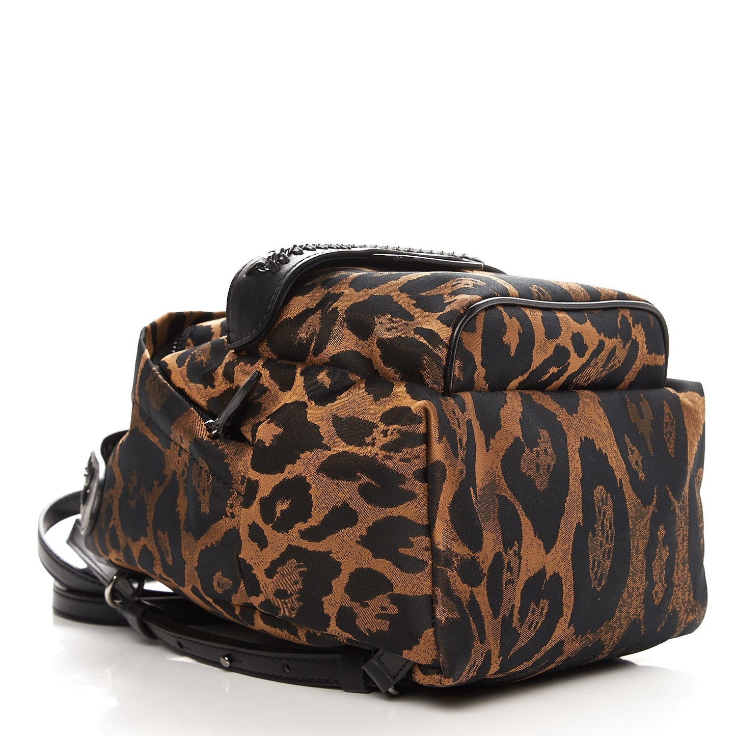 Nylon Eco Alter Nappa Leopard Print Mini Falabella GO Backpack Brown