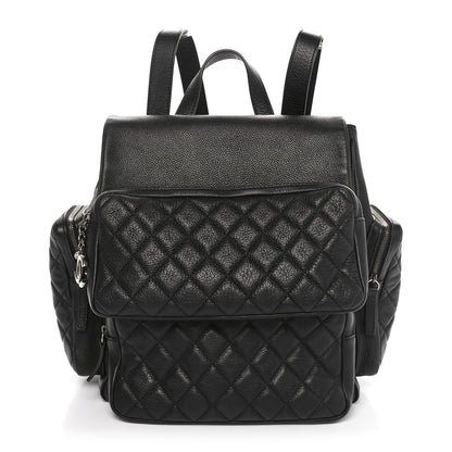 Chanel Grained Calfskin Quilted Large Casual Rock Backpack Black 1 of 12