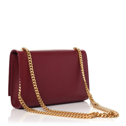 Saint Laurent Grain De Poudre Small Monogram Kate Satchel Rouge Eros 3 of 10