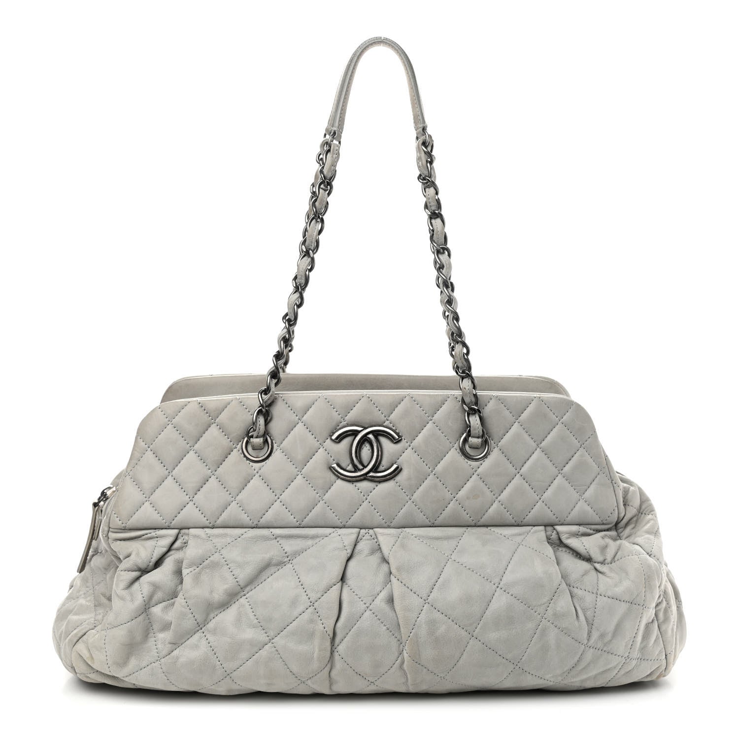 Chanel Iridescent Calfskin Chic Quilt Bowling Bag Grey 1 of 13