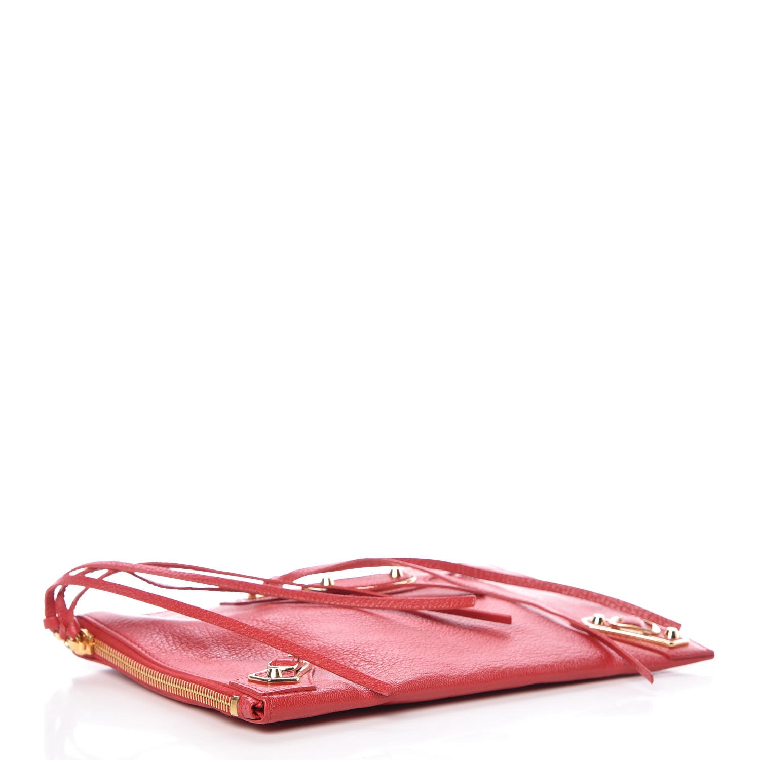 Balenciaga Chevre Gold Metallic Edge Hardware Pouch Rouge Grenade 4 of 7