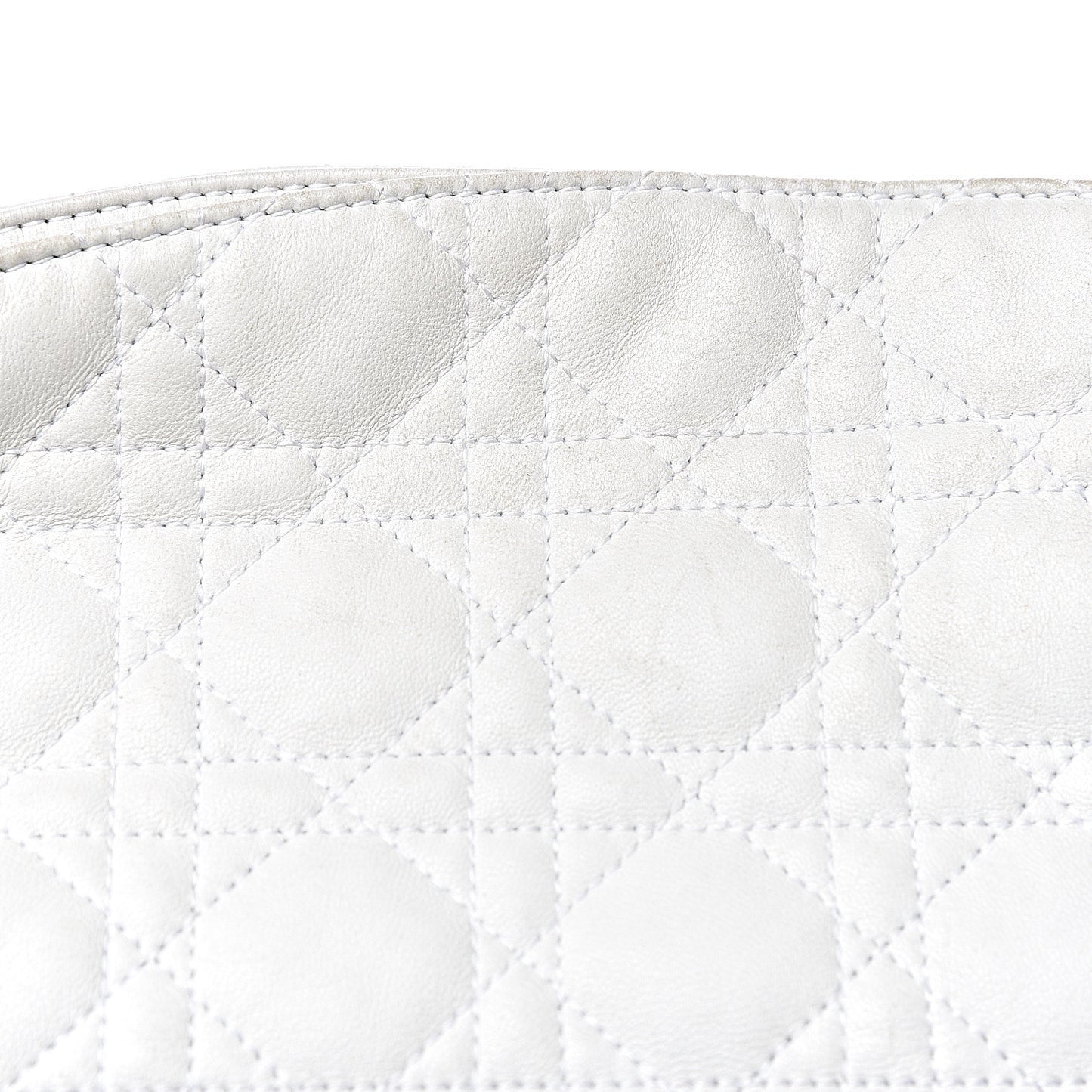 Lambskin Cannage Large Dior Soft Hobo White