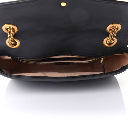 Gucci Calfskin Matelasse Small GG Marmont Shoulder Bag Black 5 of 12