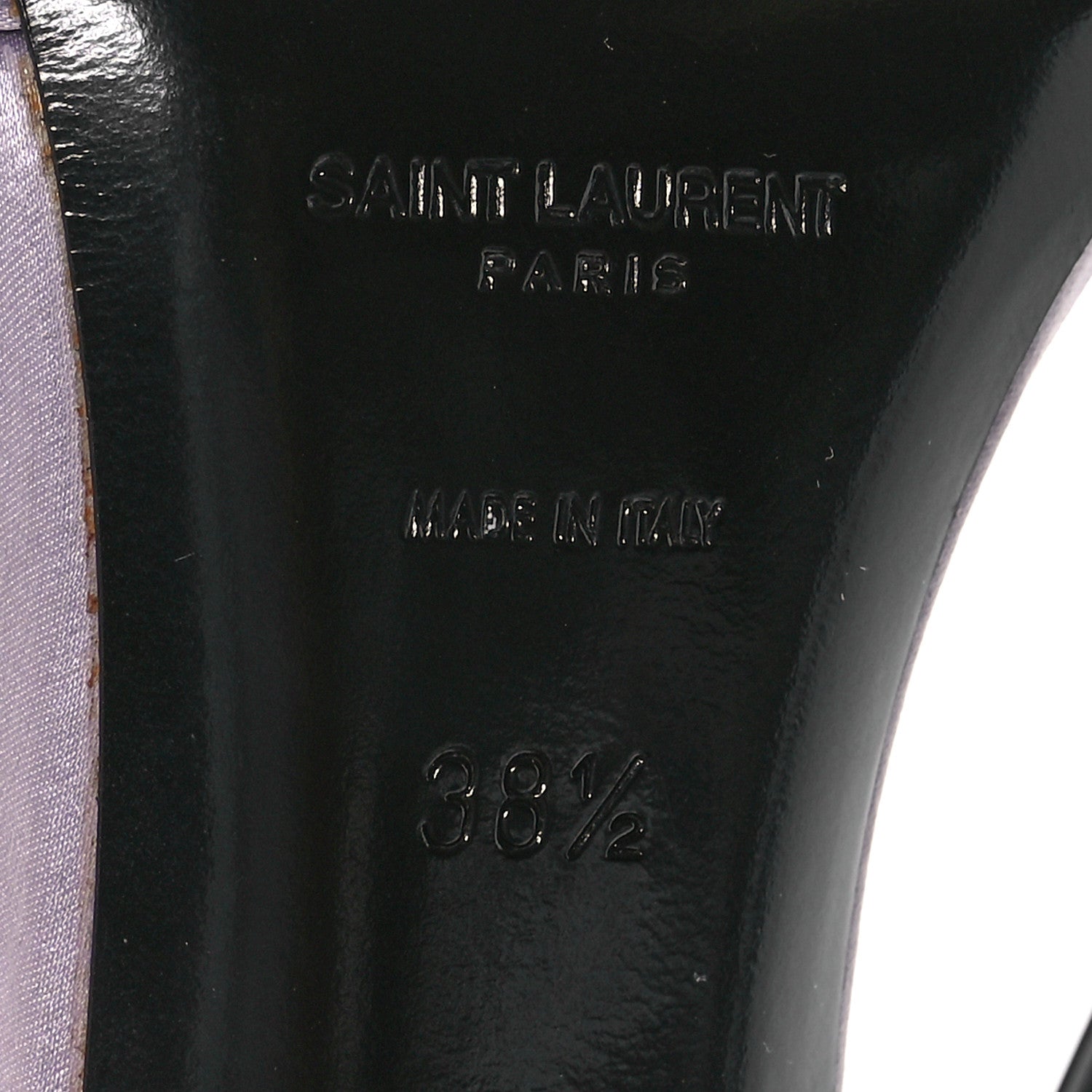 Saint Laurent Crepe Satin Baliqua 105 Ankle Strap Sandals 38.5 Poly Grey 7 of 9