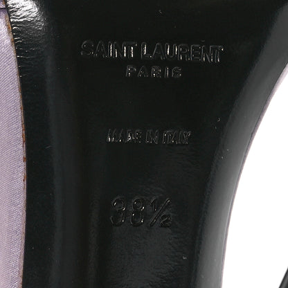 Saint Laurent Crepe Satin Baliqua 105 Ankle Strap Sandals 38.5 Poly Grey 7 of 9