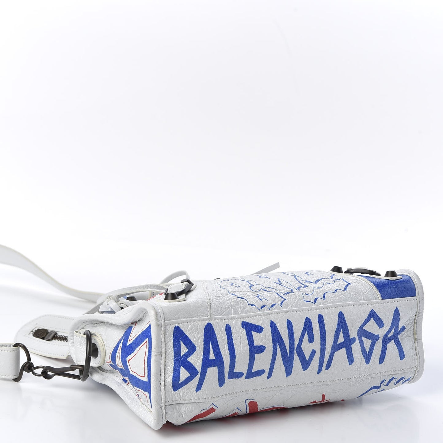 Agneau Graffiti All Over Classic Hardware Mini City White Bleu Rouge