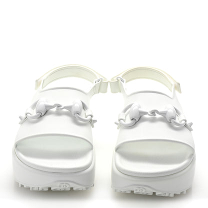 Gucci Soft Rubber Horsebit Touch Womens Strapped Sandals 37 Great White 3 of 8