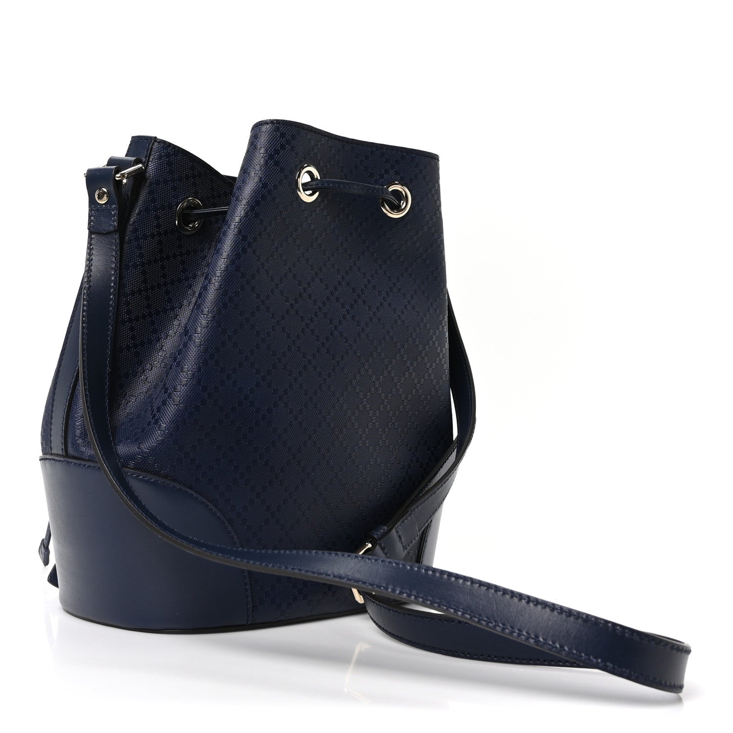 Gucci Hilary Lux Bright Diamante Medium Bucket Bag Classic Marine 3 of 10