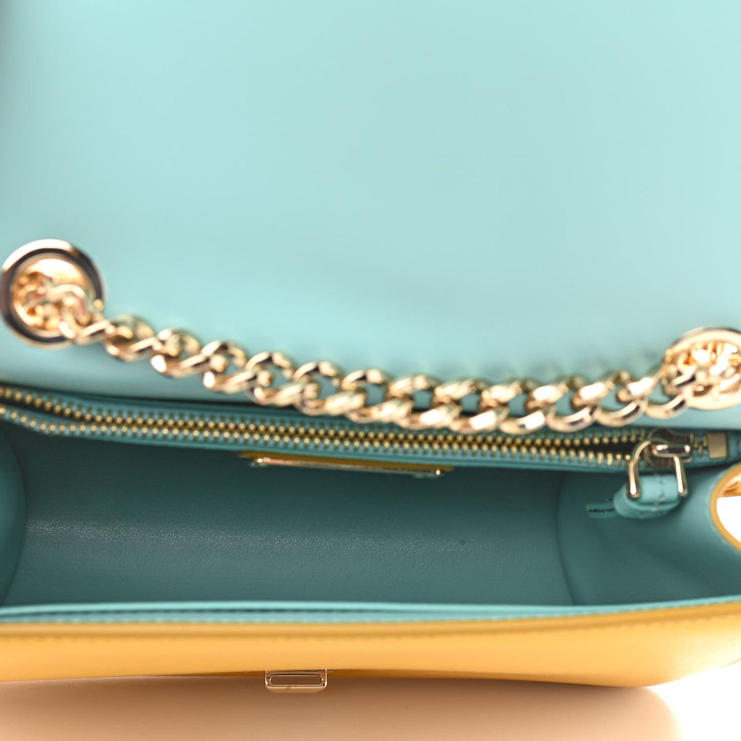 Calfskin Small Vara Chain Crossbody Yellow