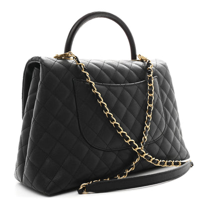 Chanel Caviar Lizard Quilted Medium Coco Handle Flap Black 3 of 11