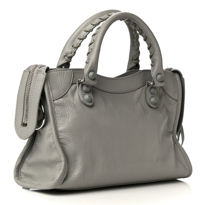 Balenciaga Matte Goatskin Rubber Covered Classic Hardware Mini City Gris Glace 3 of 12