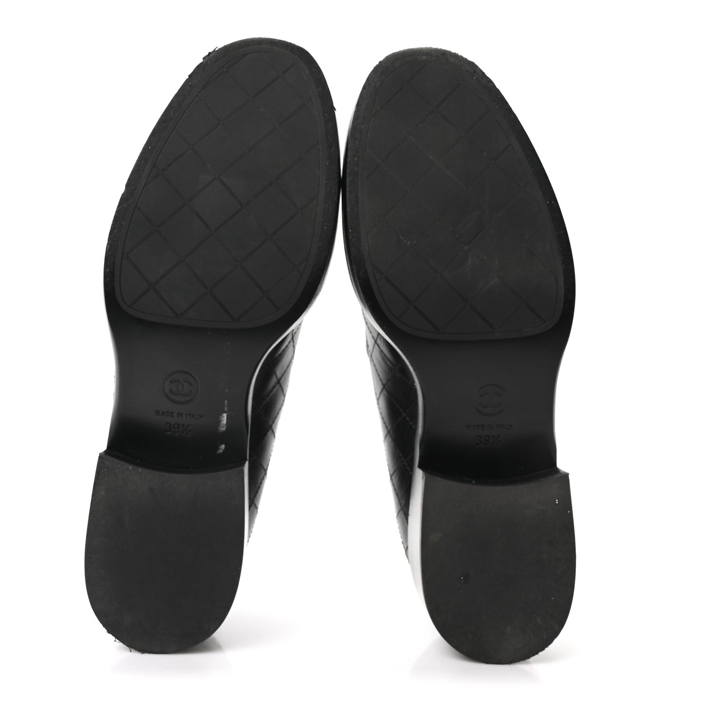 Calfskin Stitched CC Loafers 39.5 Black