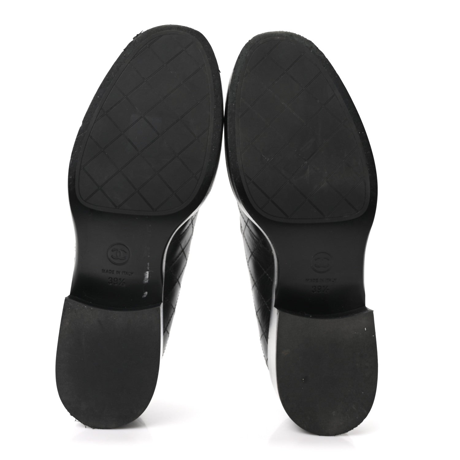 Chanel Calfskin Stitched CC Loafers 39.5 Black 6 of 10