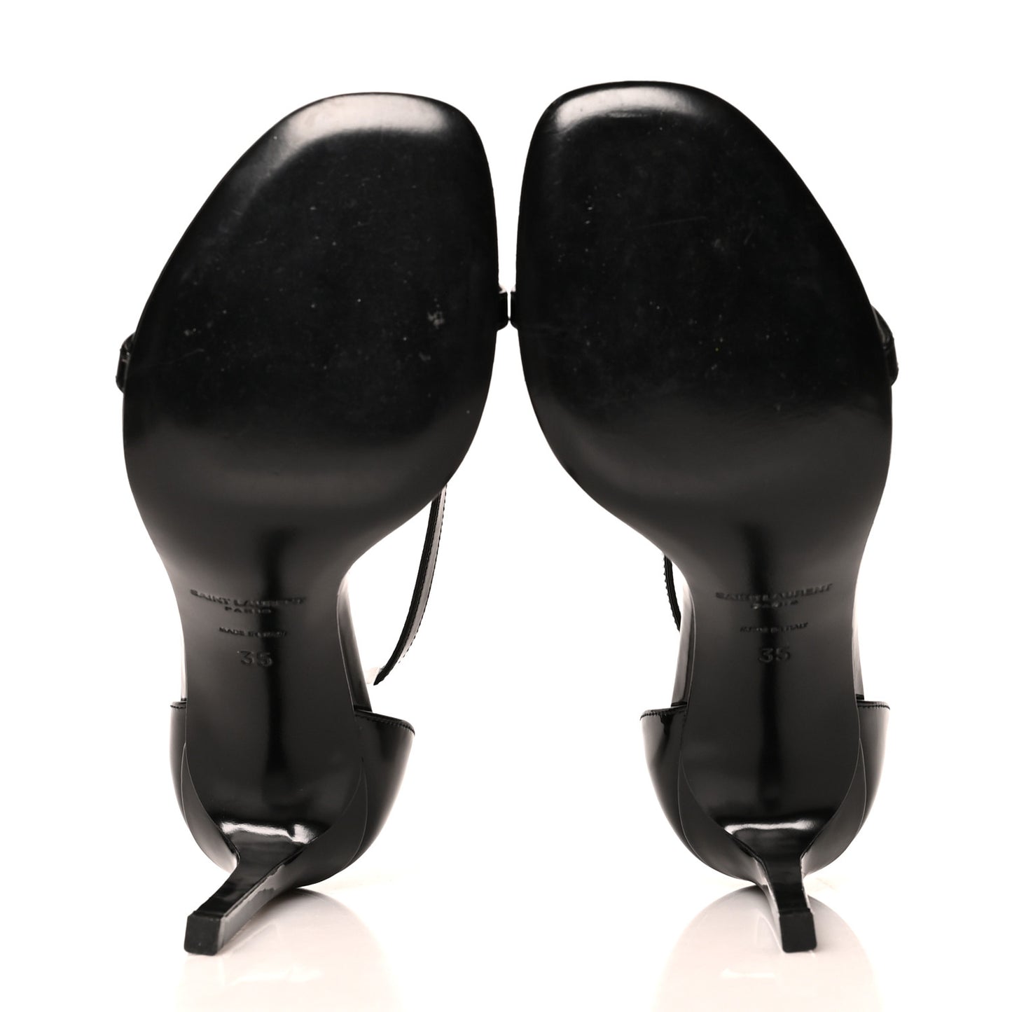 Patent Calfskin Jane 110 Ankle Strap Sandals 35 Black