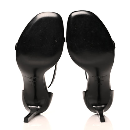 Saint Laurent Patent Calfskin Jane 110 Ankle Strap Sandals 35 Black 5 of 8