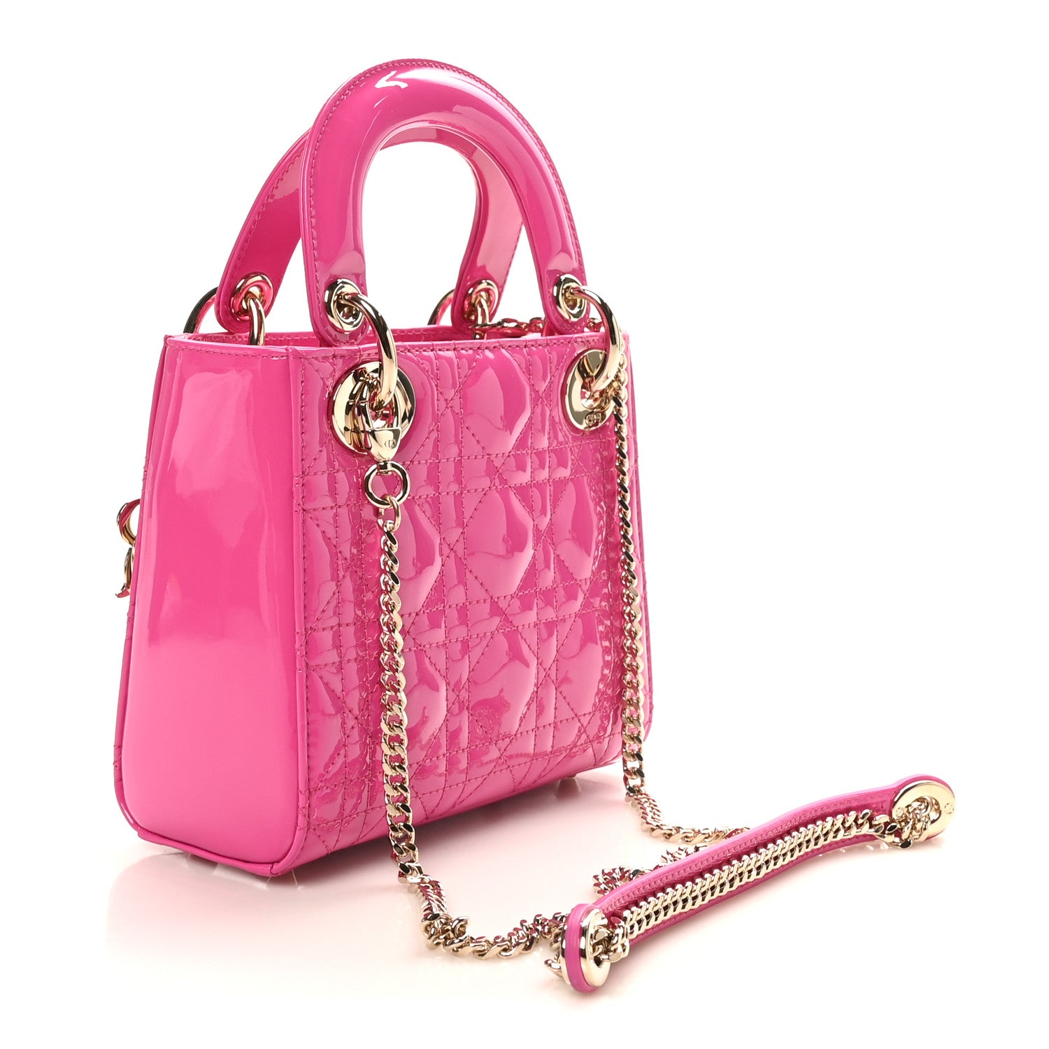 Christian Dior Patent Cannage Mini Lady Dior Pink 1827745