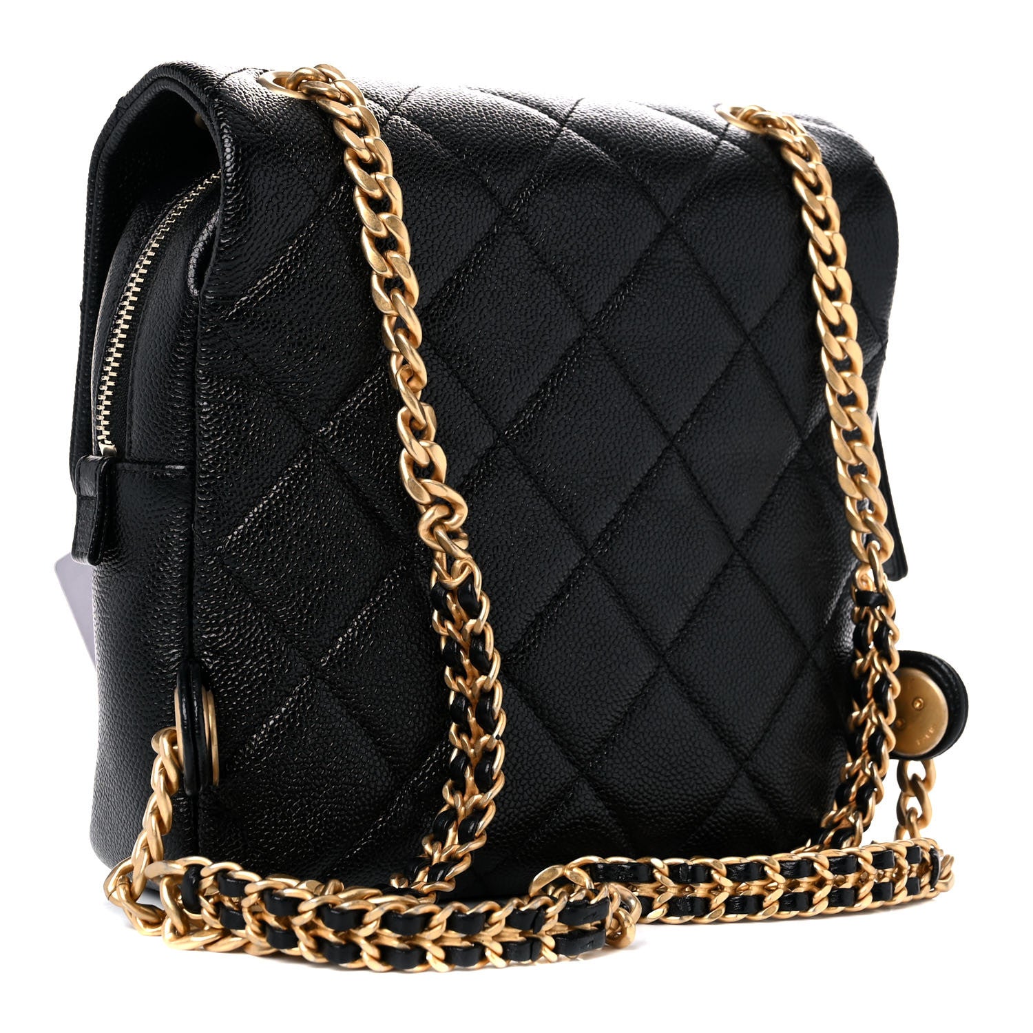 Chanel Shiny Caviar Quilted Chain Melody Backpack Black 3 of 10