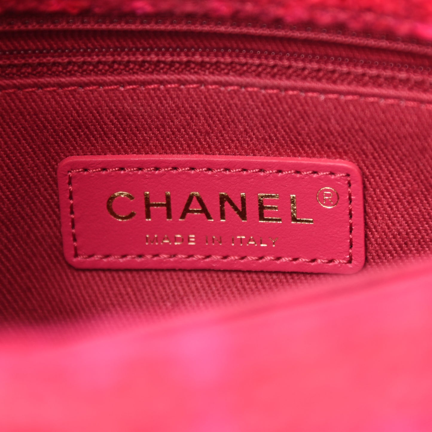 Tweed Mini Coco Handle Flap Fuchsia