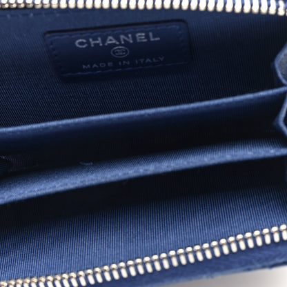 Chanel Lambskin Quilted Zip Coin Purse Blue 5 of 7