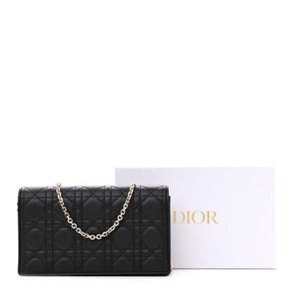 Christian Dior Lambskin Cannage Lady Dior Pouch Black 14 of 14