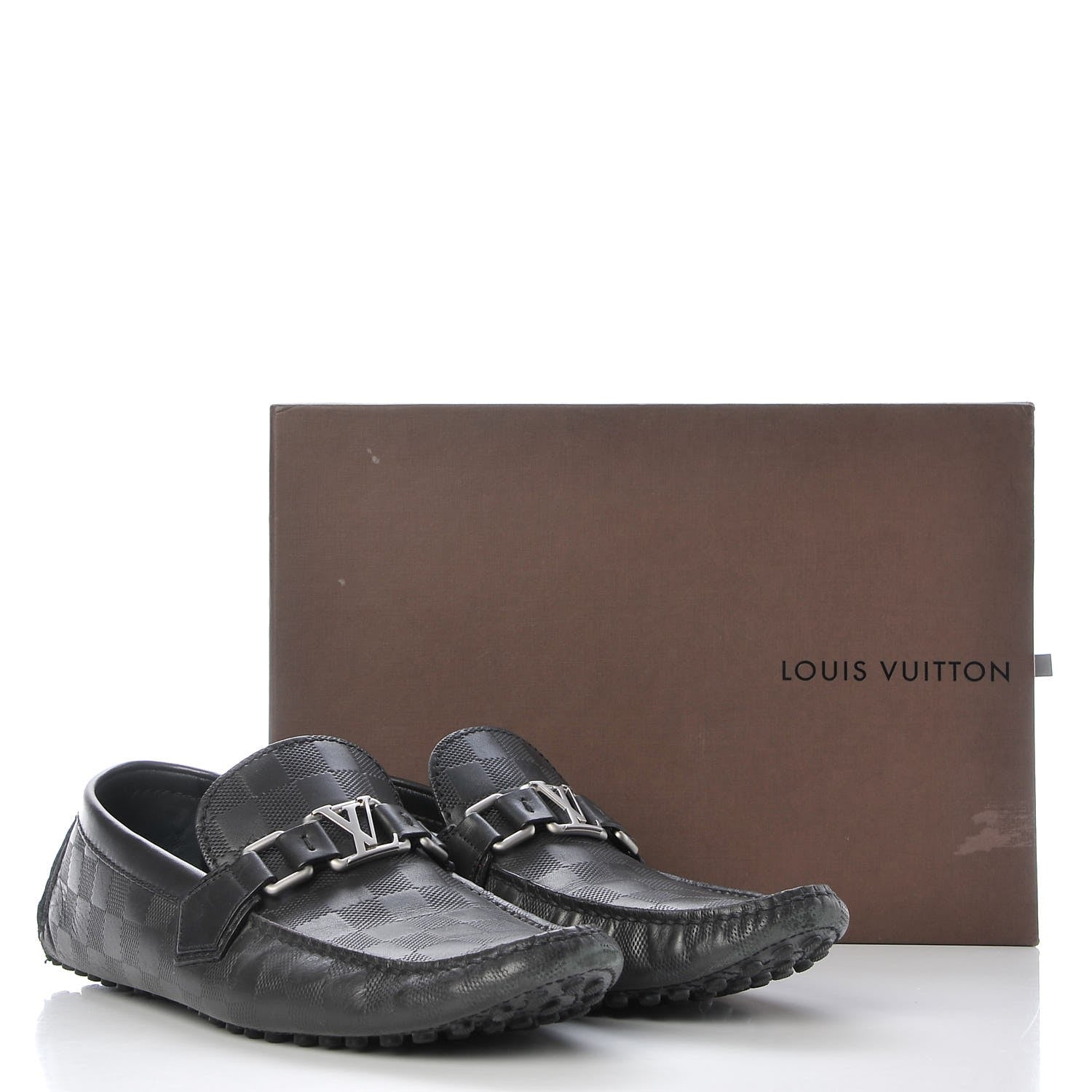 Louis Vuitton Mens Damier Hockenheim Moccasin Loafers 6 Onyx 13 of 13