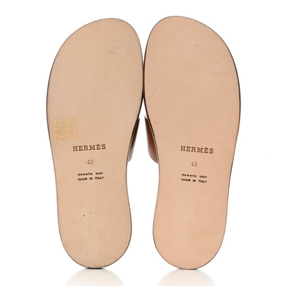 Hermes Calfskin Izmir Sandals 40 Gold 5 of 9