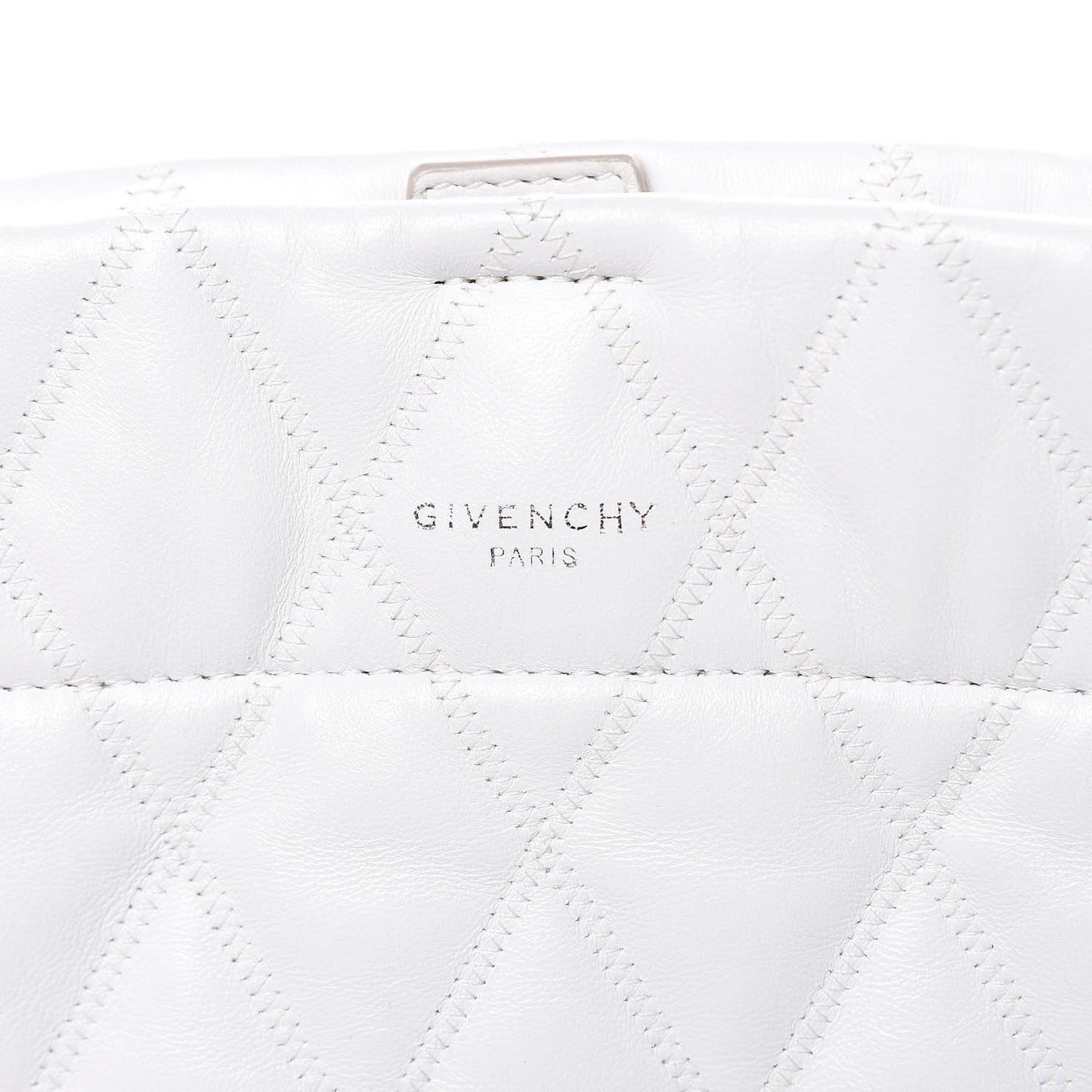Lambskin Quilted Mini GV Bucket Bag White