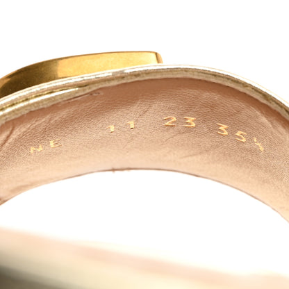 Christian Dior Laminated Lambskin C'est Dior 50mm Slide Sandals 35.5 Light Gold 6 of 9