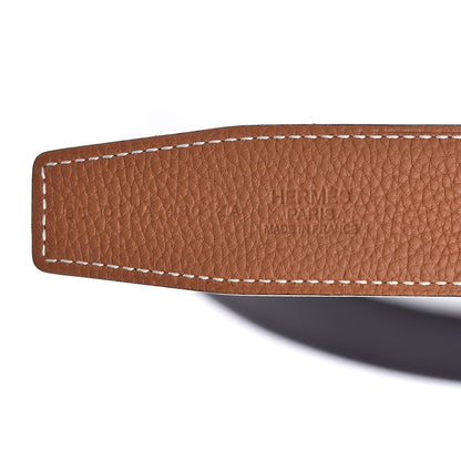 Hermes 135 Togo 32mm Belt Strap 85 Black Gold 3 of 8