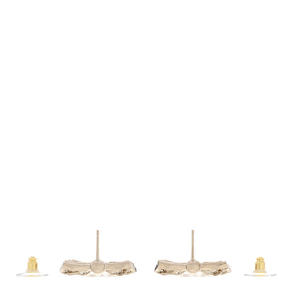 Chanel Crystal CC Bow Drop Earrings Gold 3 of 5