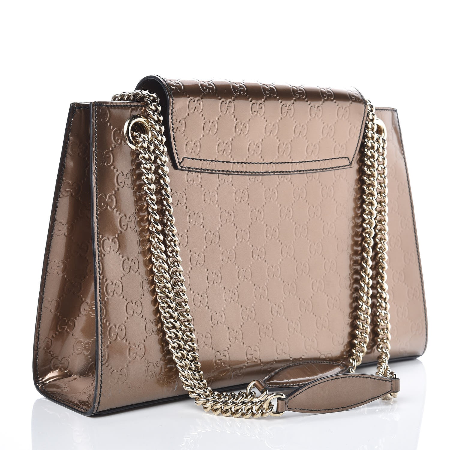 Gucci Shine Guccissima Large Emily Chain Shoulder Bag Acero 3 of 10