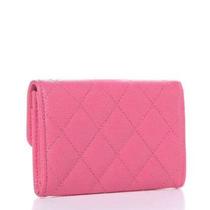 Chanel Caviar Quilted Flap Card Holder Pink 3 of 9