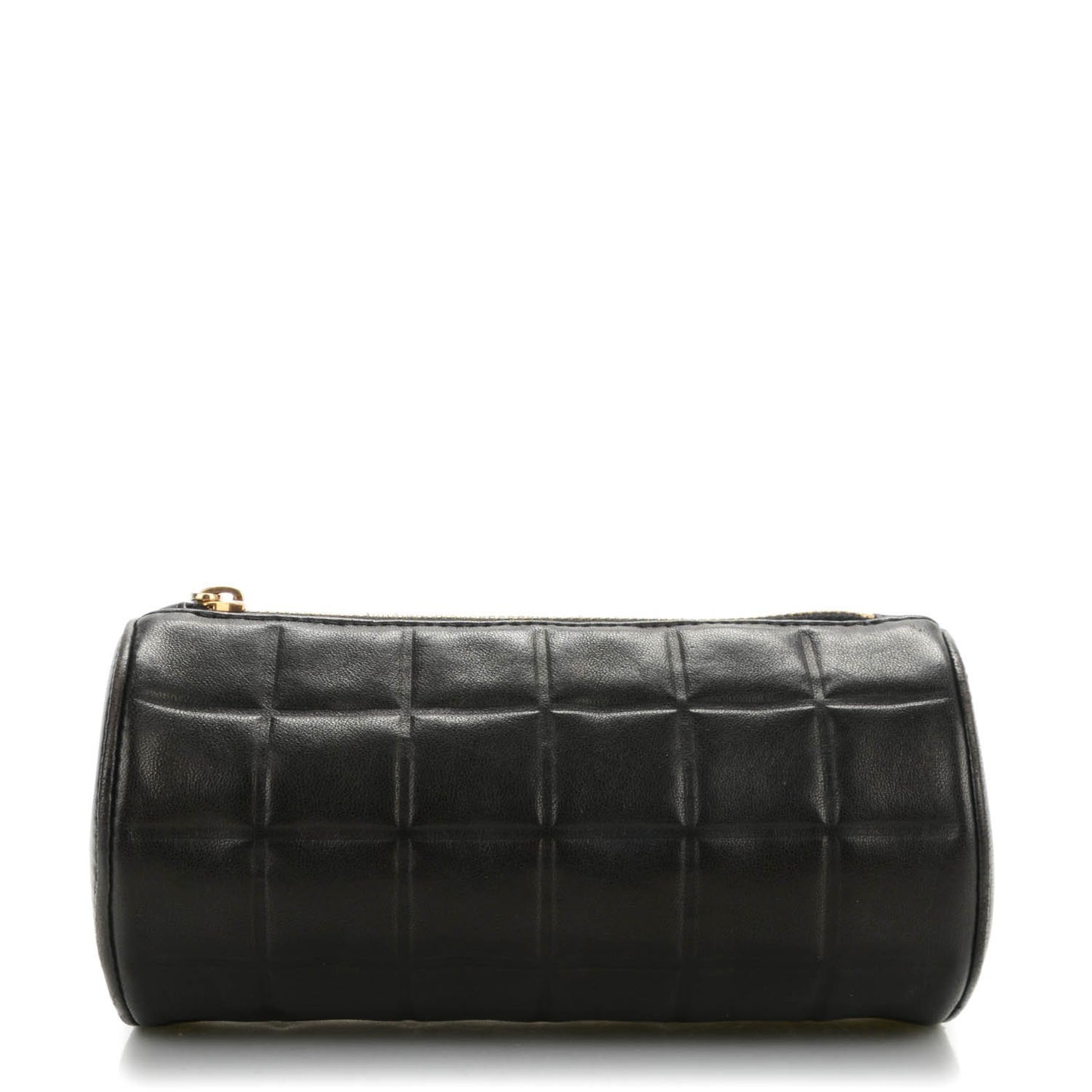 Lambskin Chocolate Bar Cosmetic Pouch Black