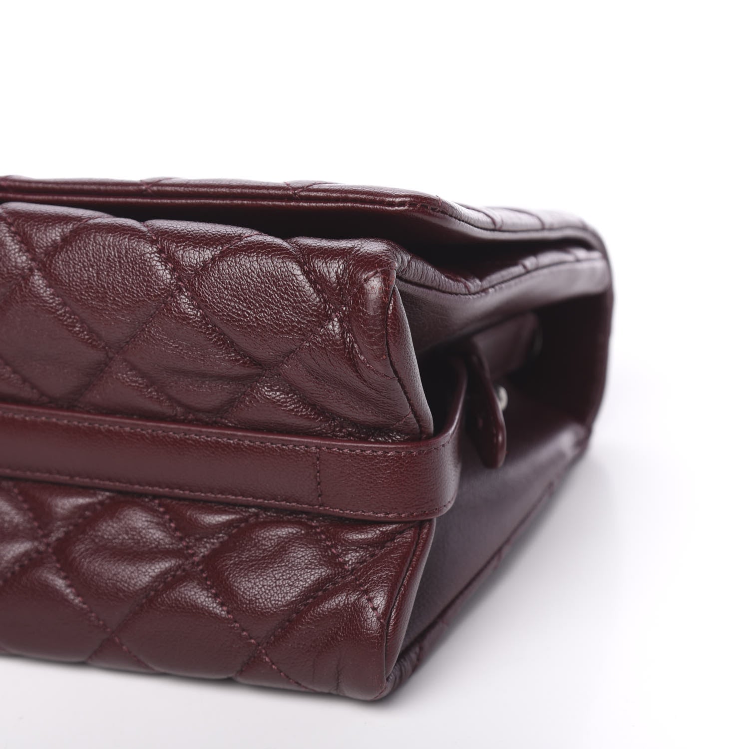Chanel Goatskin Quilted Large City Rock Flap Burgundy 10 of 12