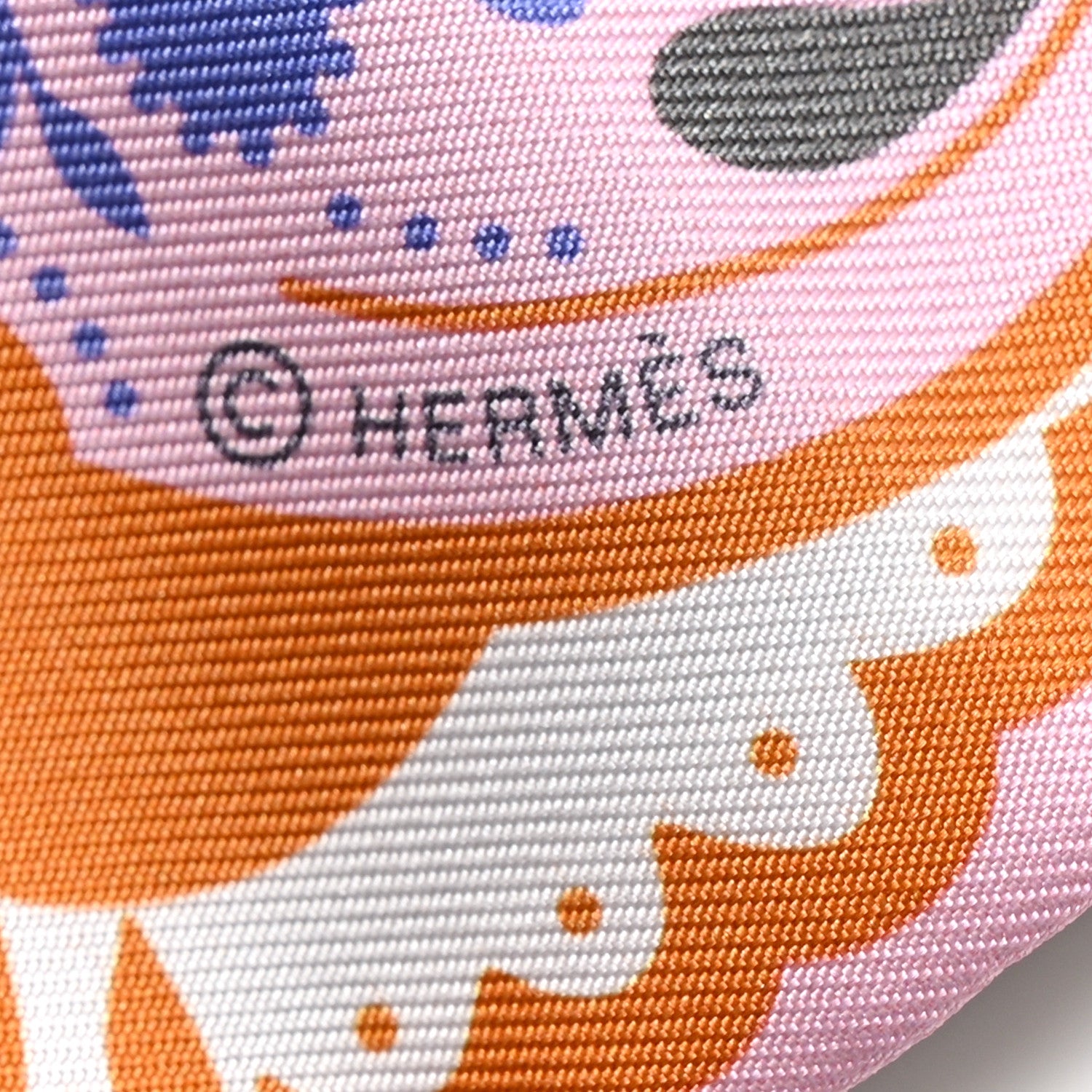 Hermes Silk Guepards Bandana Twilly Rose Gris Bleu 4 of 4