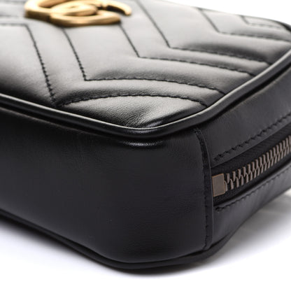 Gucci Calfskin Matelasse GG Marmont Wristlet Black 11 of 12