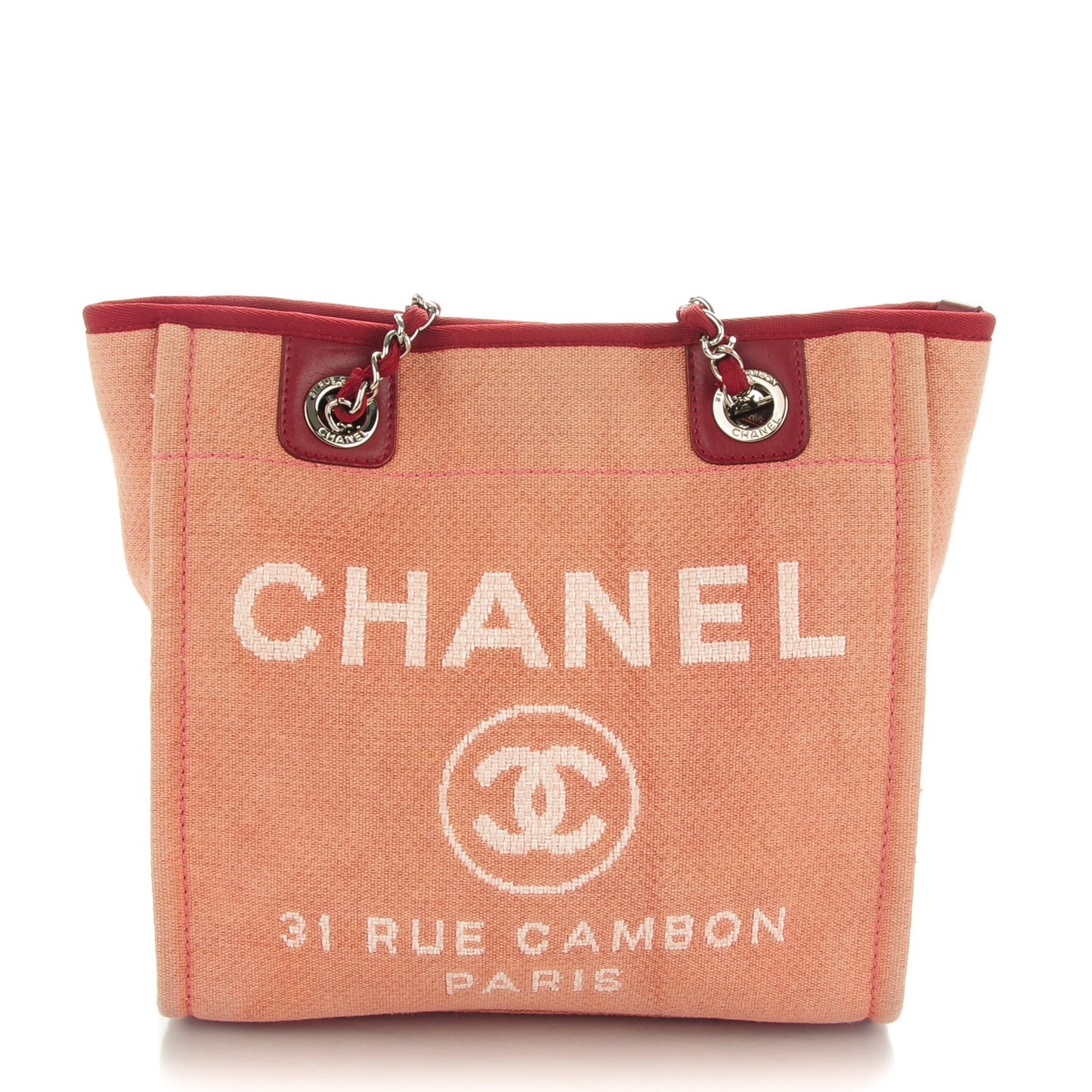 Canvas Mini Deauville Tote Red