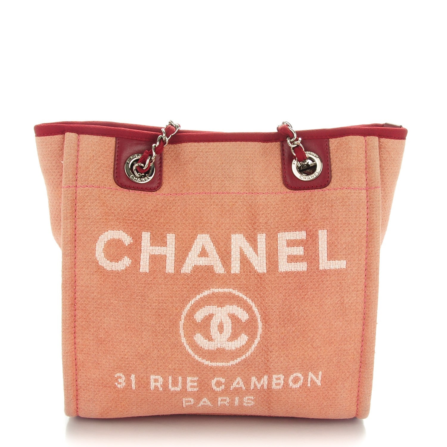 Chanel Canvas Mini Deauville Tote Red 1 of 7