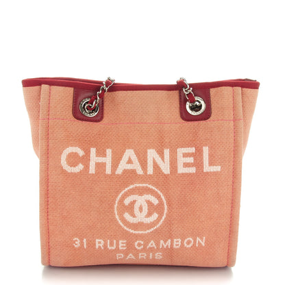 Chanel Canvas Mini Deauville Tote Red 1 of 7