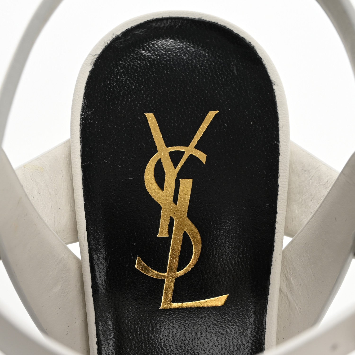 Saint Laurent Calfskin Tribute 75 Platform Sandals 36 White 7 of 9