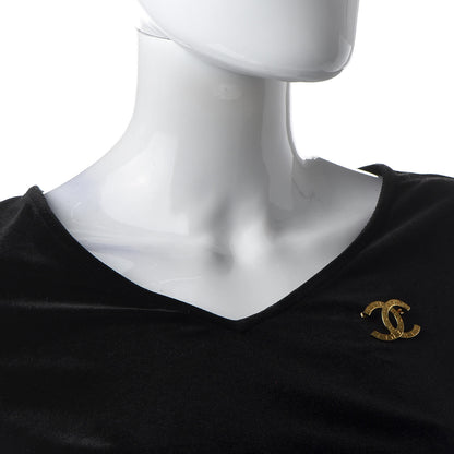Chanel Metal Paris Button CC Large Brooch Gold 4 of 5