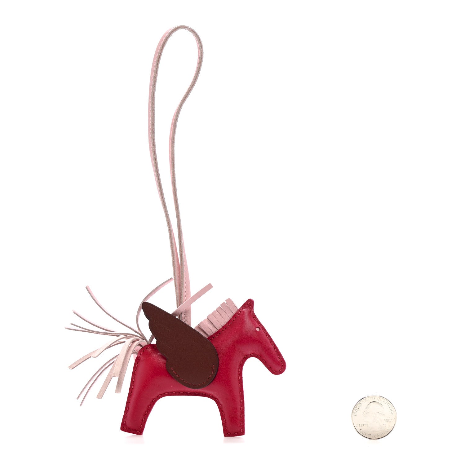 Hermes Milo Lambskin Grigri Rodeo Pegase Horse Bag Charm PM Framboise Rose Sakura Rouge Sellier 2 of 5