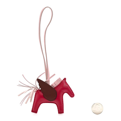 Hermes Milo Lambskin Grigri Rodeo Pegase Horse Bag Charm PM Framboise Rose Sakura Rouge Sellier 2 of 5