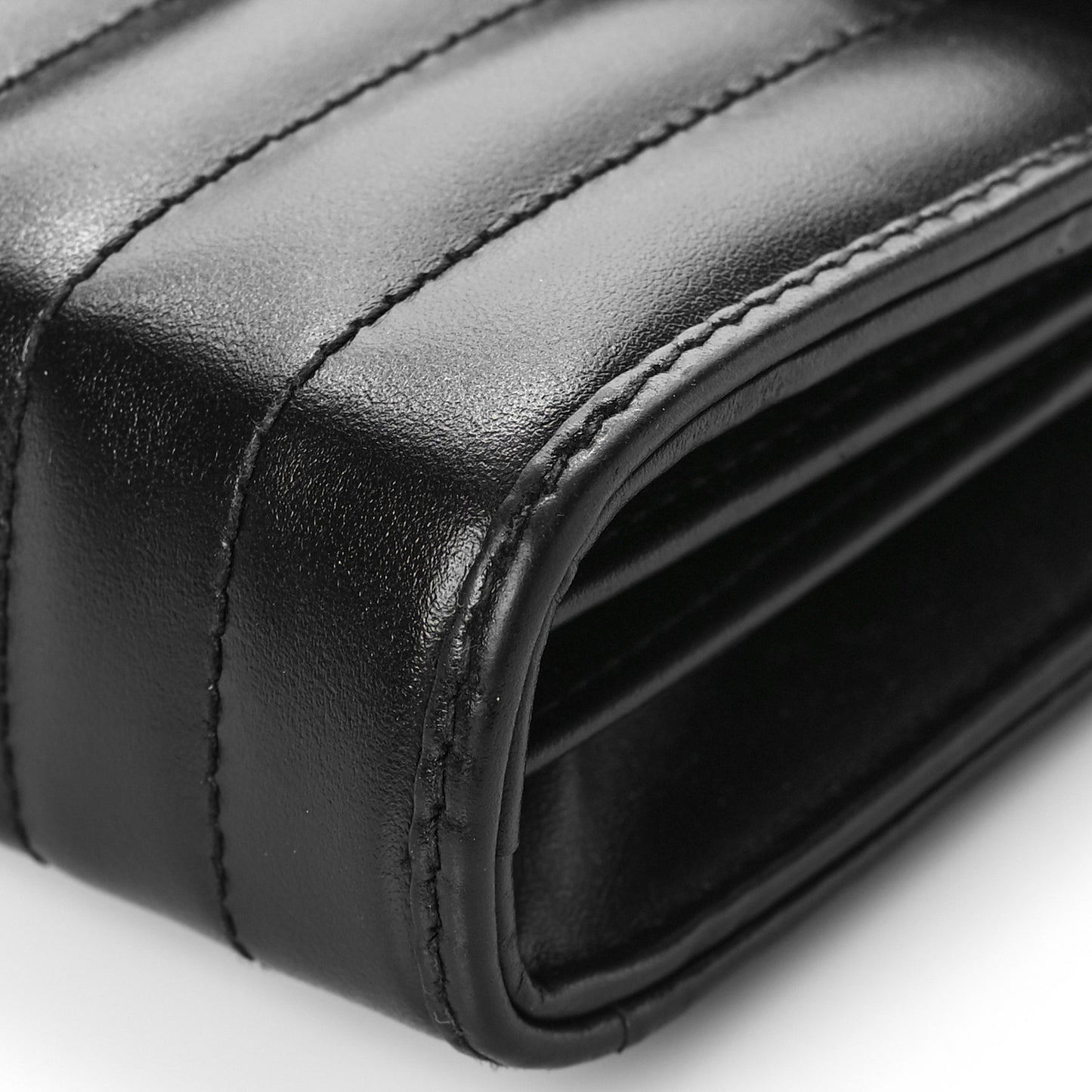 Calfskin Matelasse Aria GG Marmont Chain Wallet Black