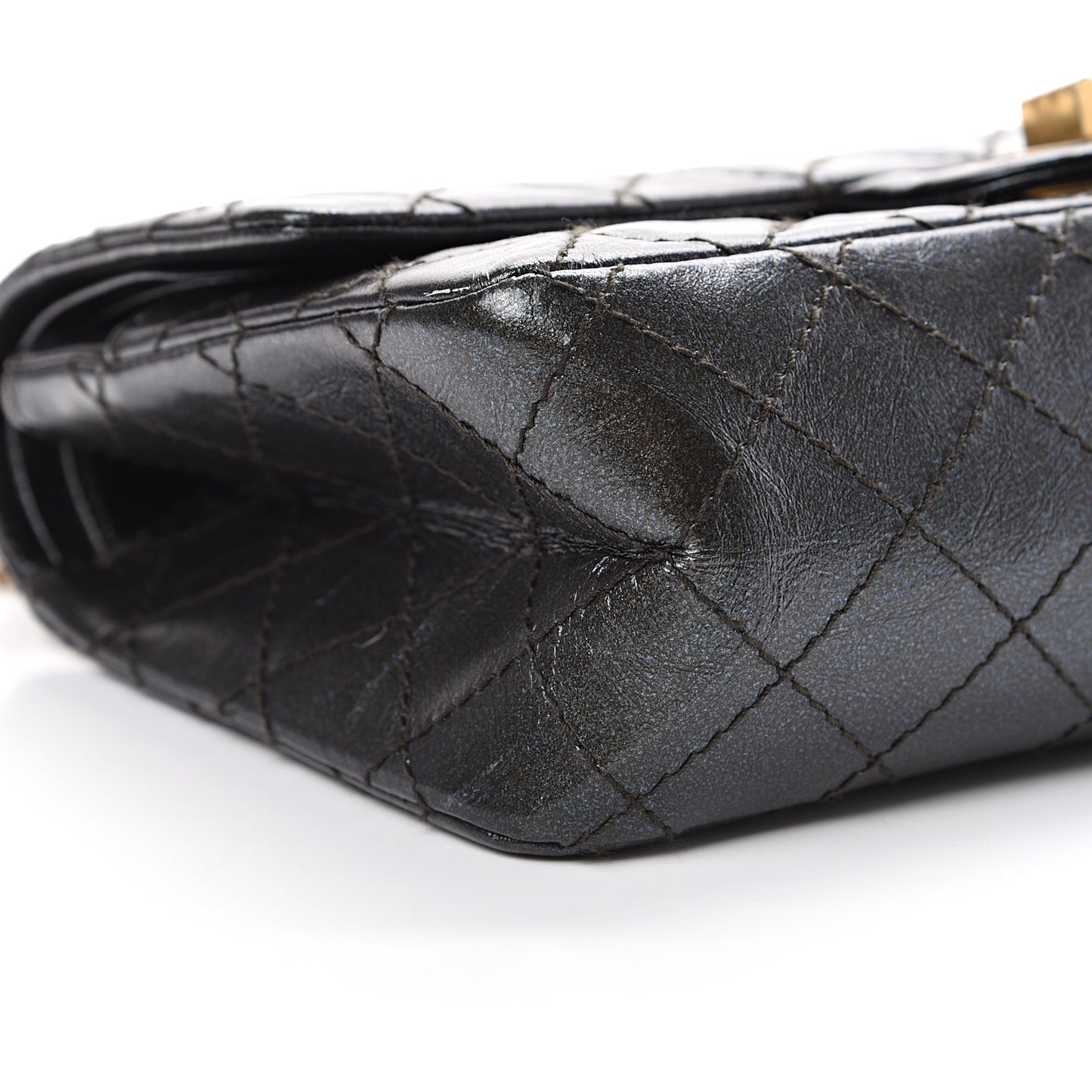 Glittered Aged Calfskin Quilted 2.55 Reissue 225 Flap Blue