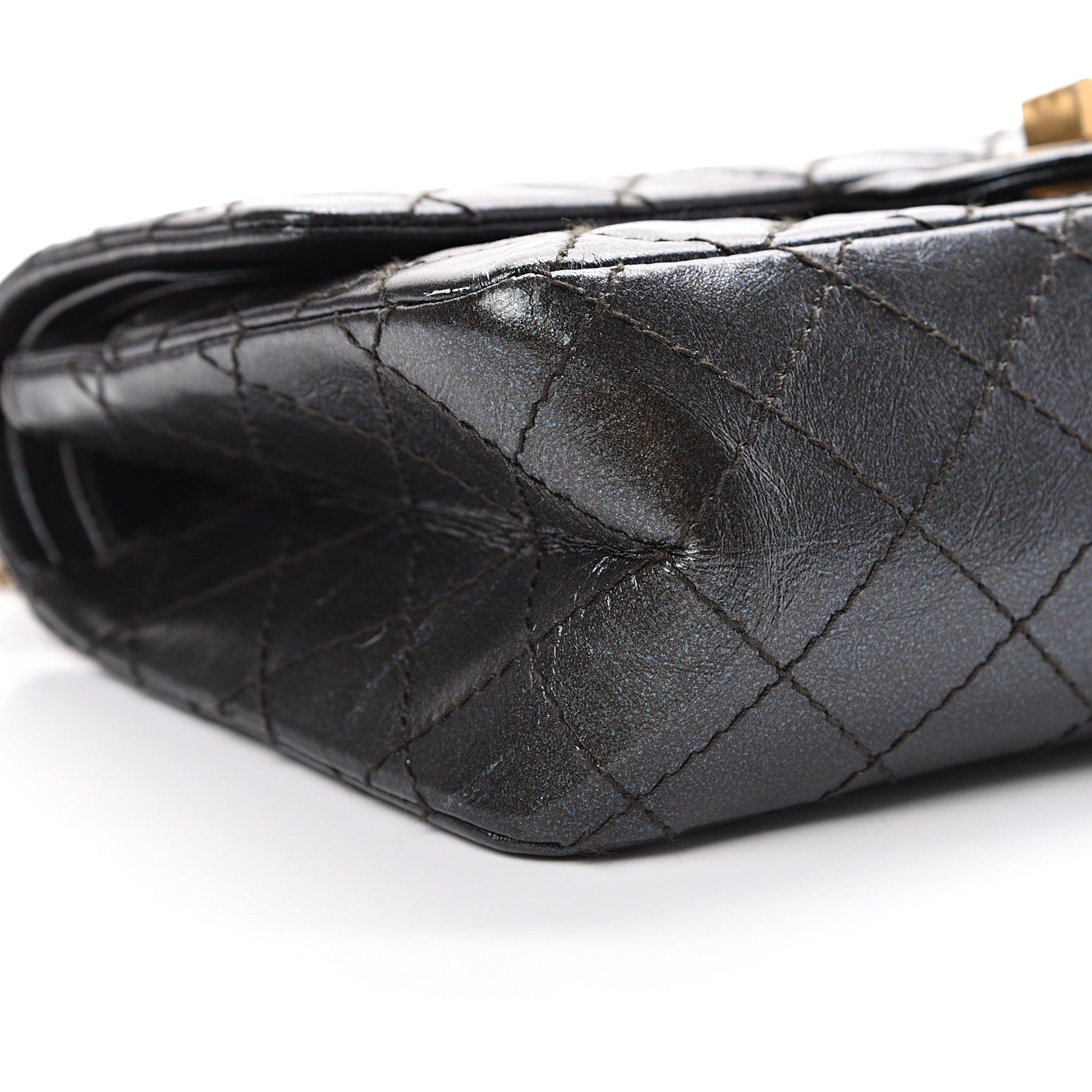 Chanel Glittered Aged Calfskin Quilted 2.55 Reissue 225 Flap Blue 8 of 11